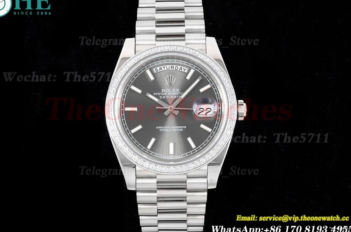 DayDate 40mm Heavy GSF SS (Tungsten 228349 SS Version) A3255 Grey Pres Stk 0309